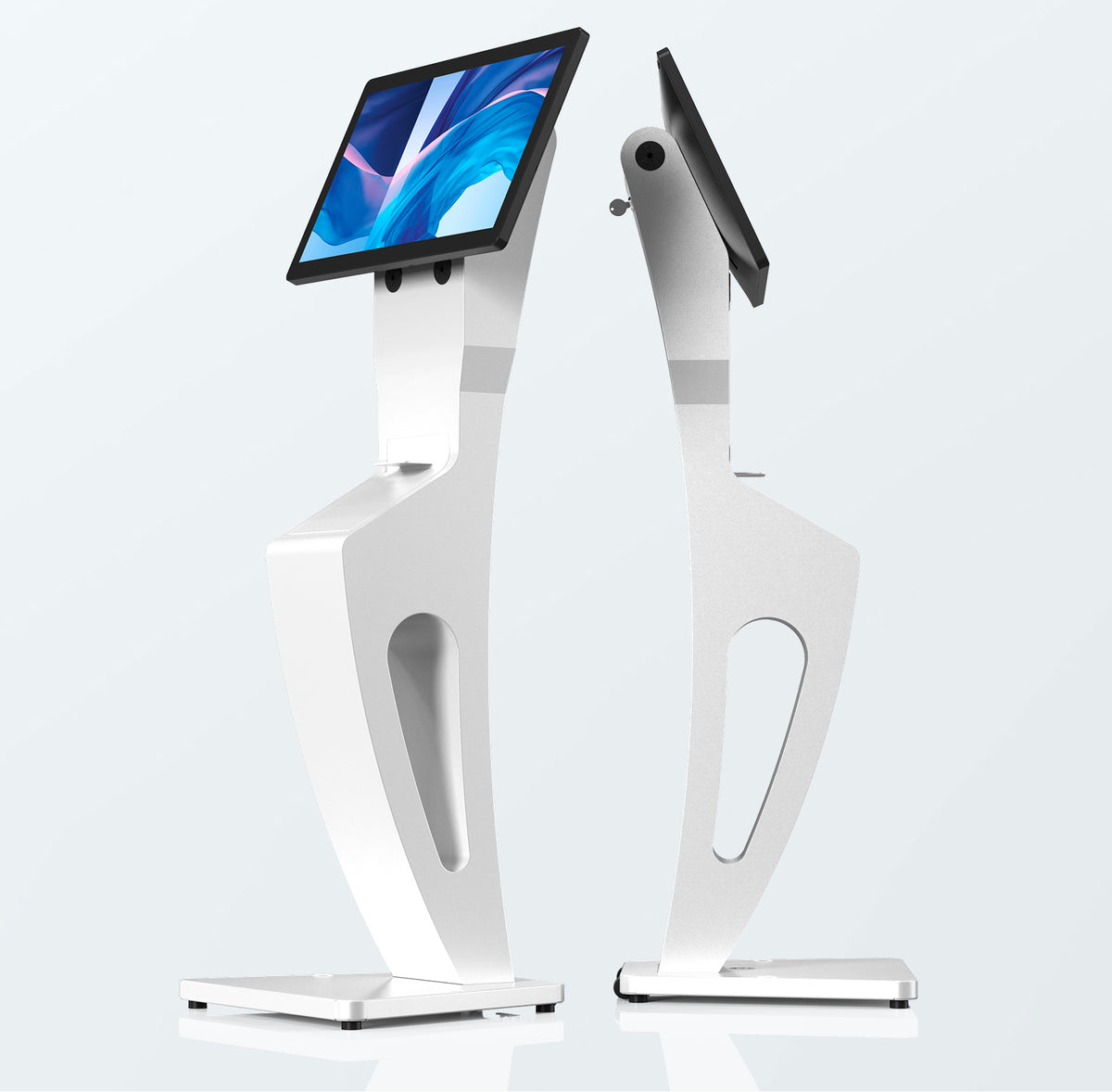 Sleek Floor Stand with Printer Slot for Touchscreen Monitors and Other Displays