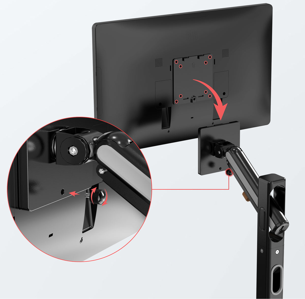 Mobile Rolling Spring Adjustable Floor Stand for Displays up to 22 lbs