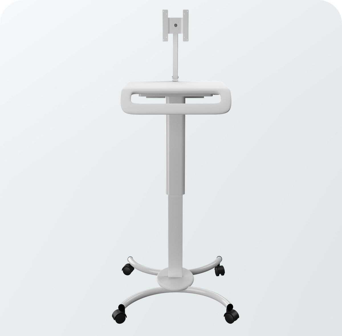 Height-Adjustable Rolling Medical Workstation Cart with VESA Plate