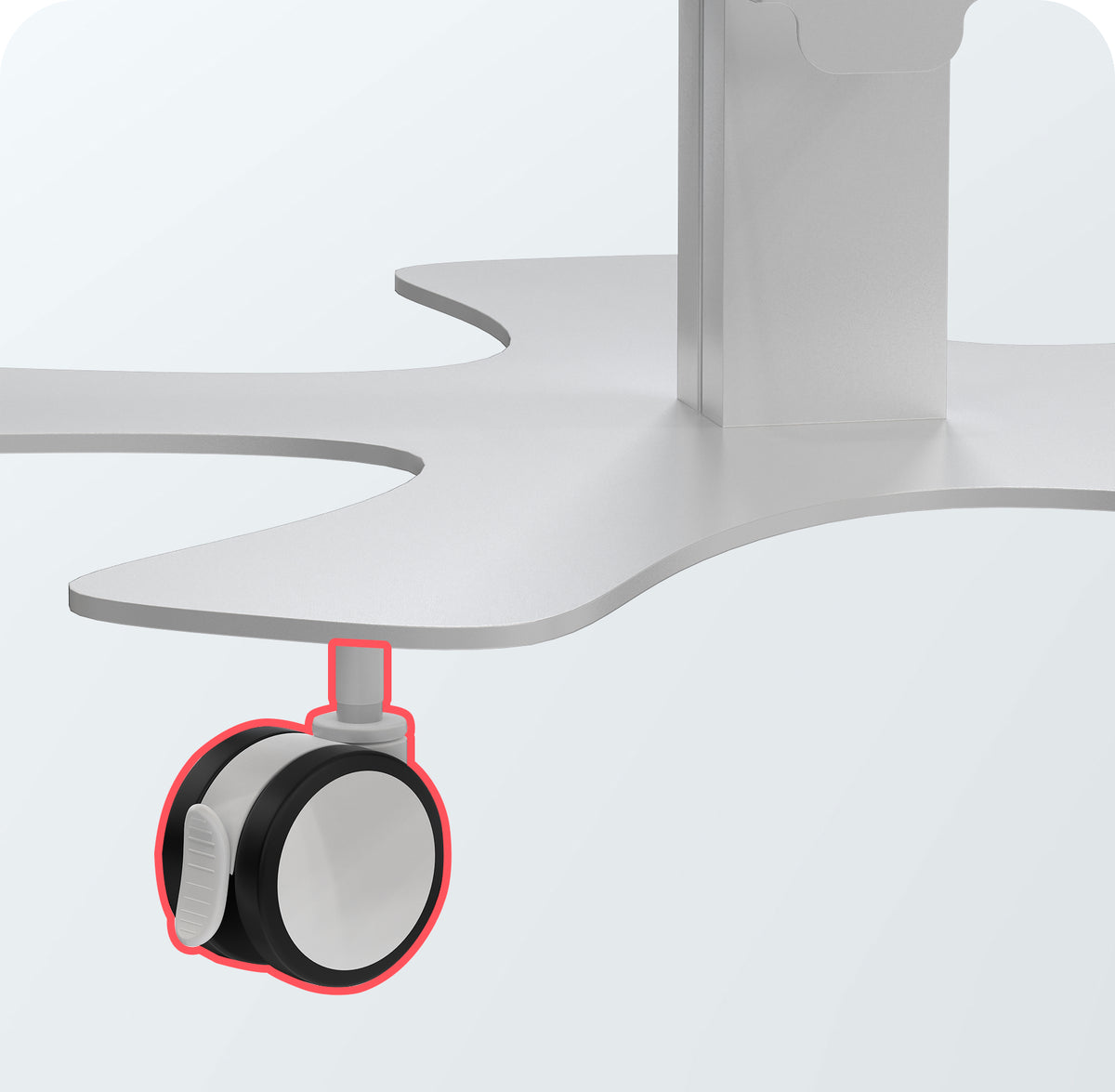 Medical Mobile Floor Stand with Small Enclosure