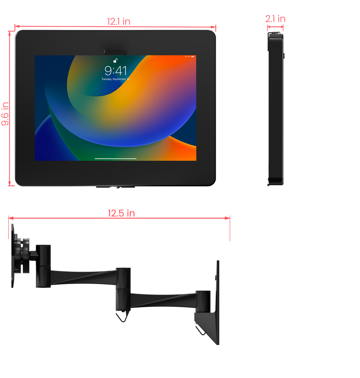 VESA Wall Mount Arm with Enclosure