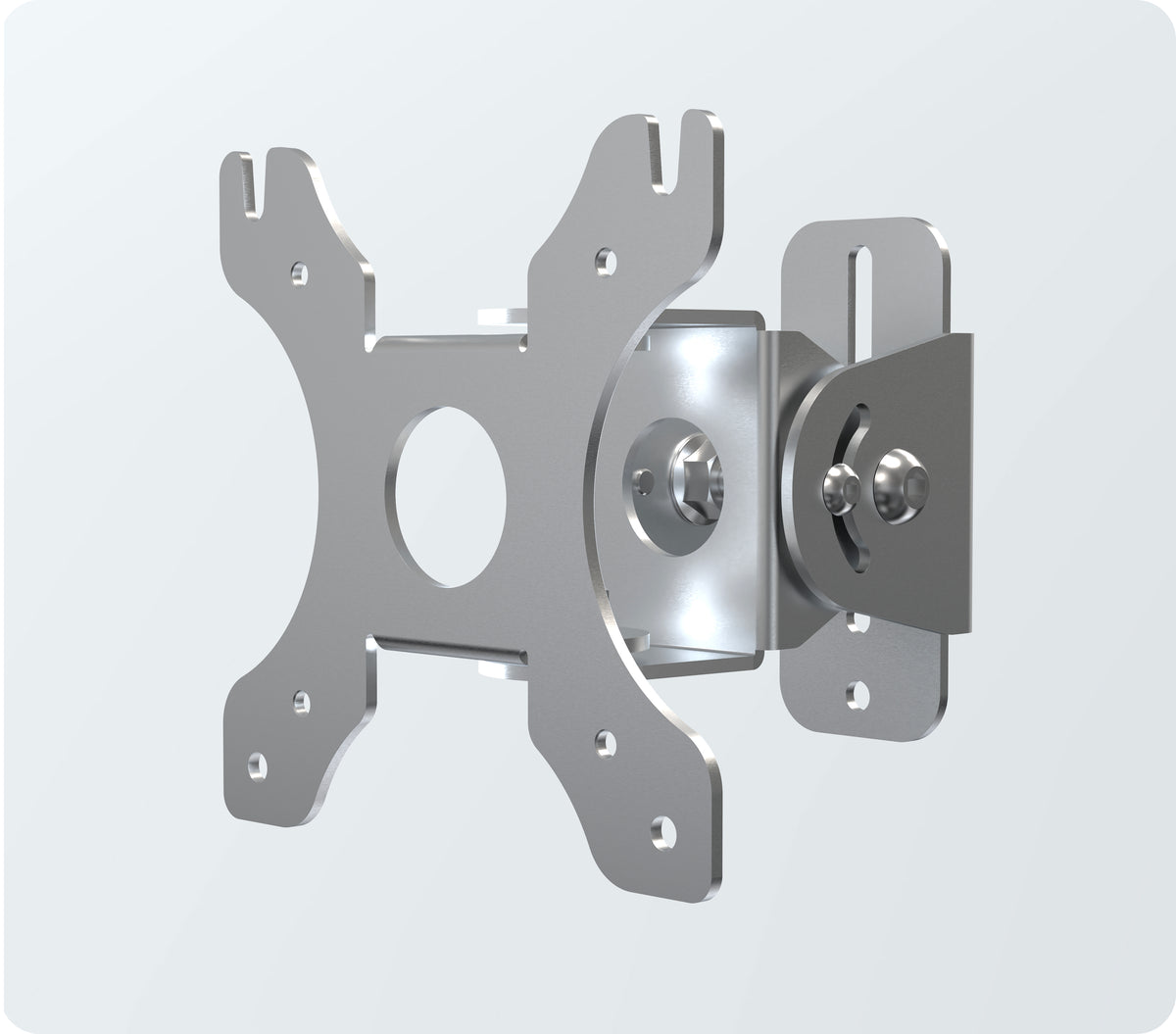 Articulating VESA Plate for Poles, Beams, and Corners