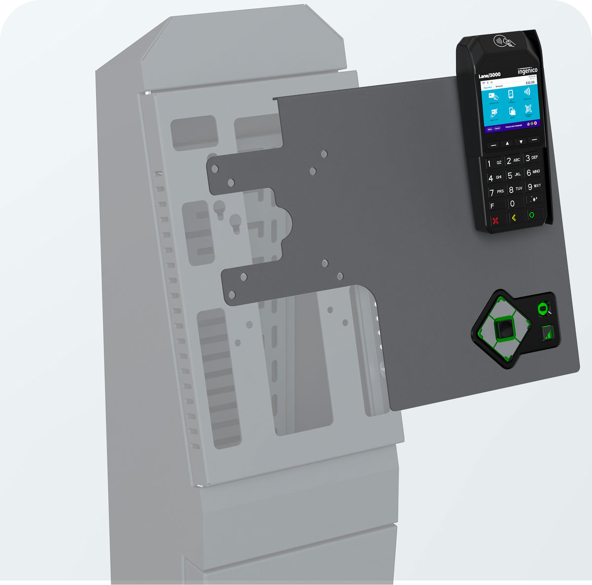 Add-On VESA-Compatible Mounting Bracket for Ingenico Universal Payment Mount Devices and Storm ADA Device
