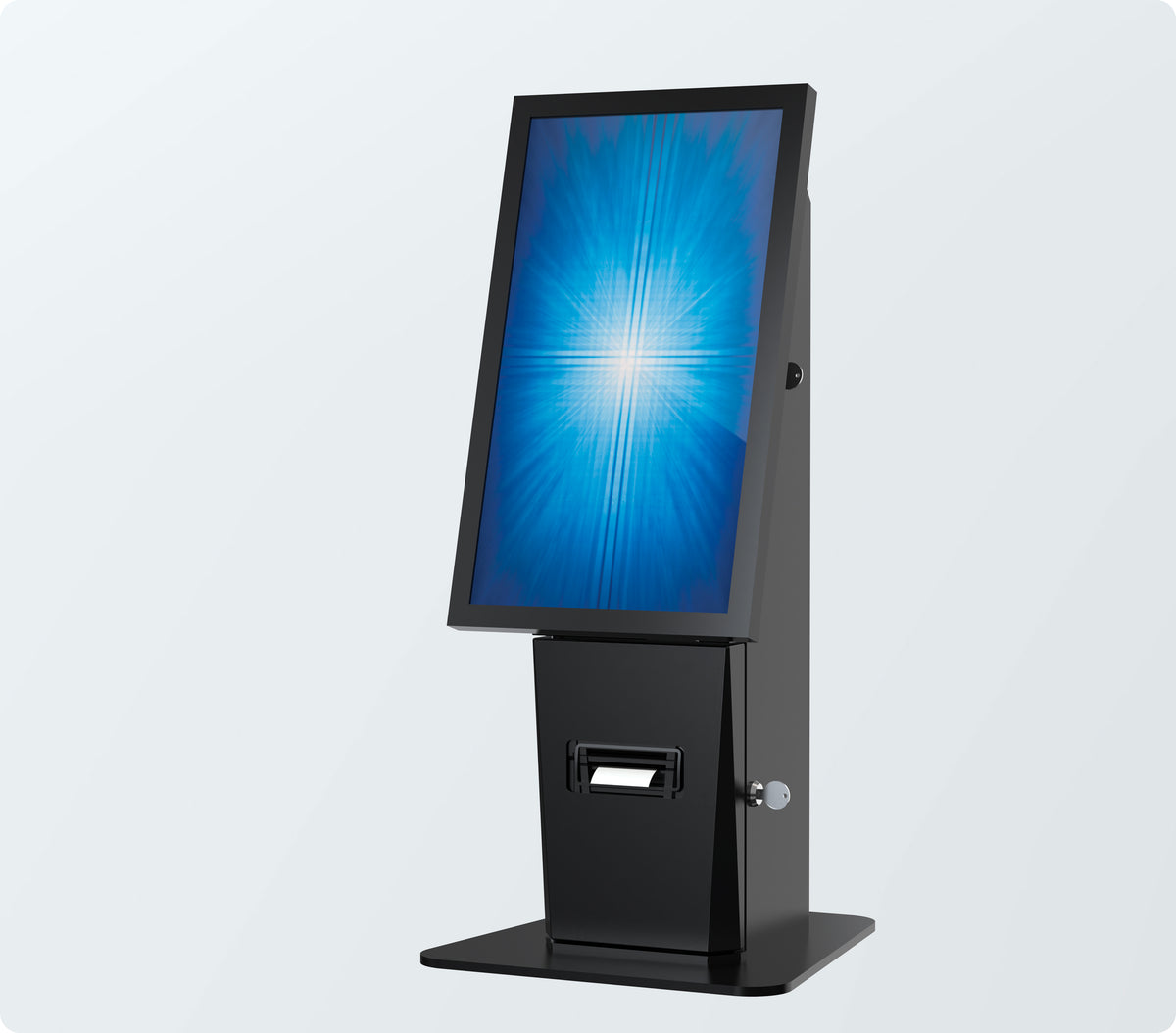 Pro Self-Service Desk Stand with Printer Bay and Device Storage