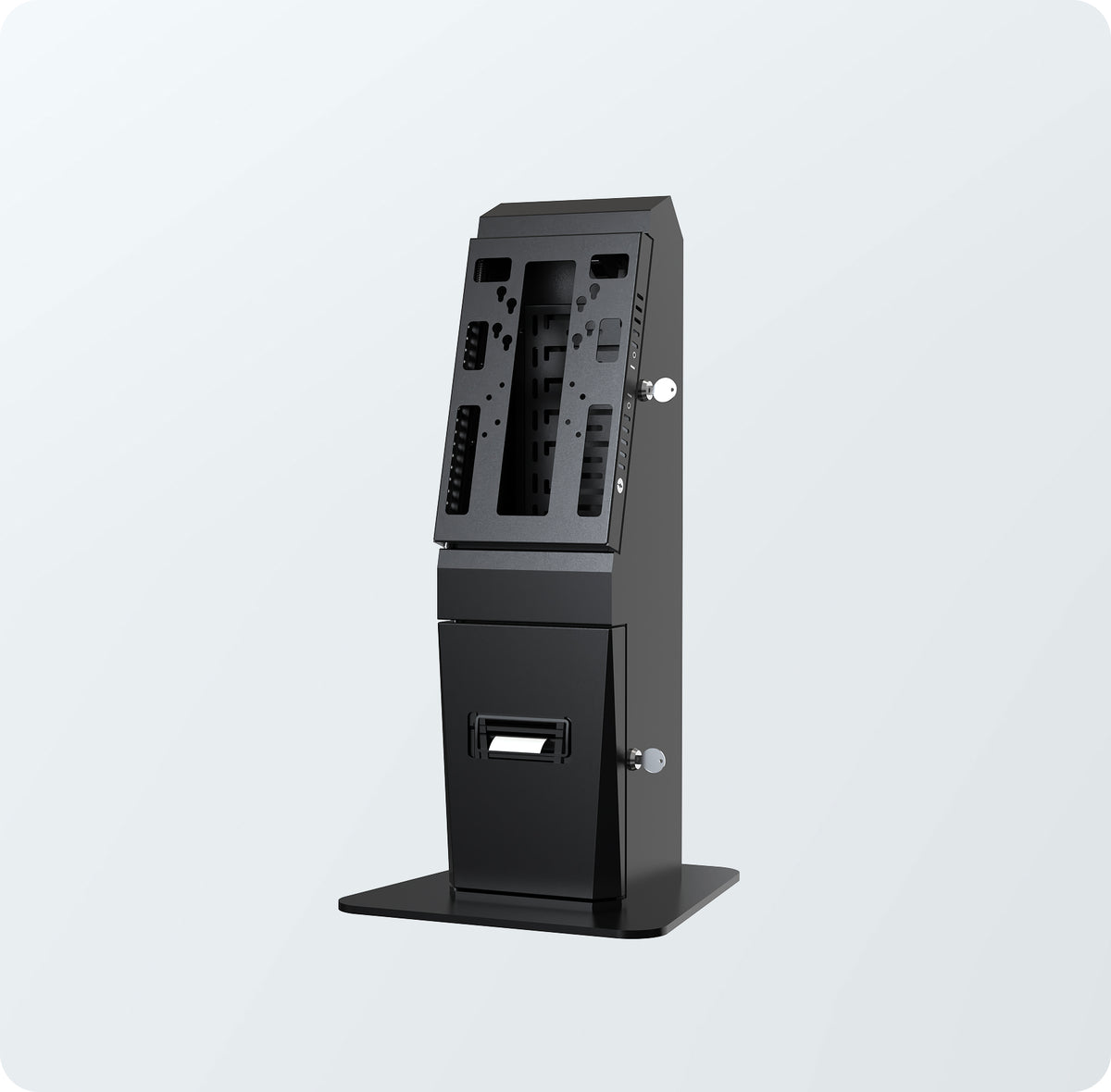 Pro Self-Service Desk Stand with Printer Bay and Device Storage