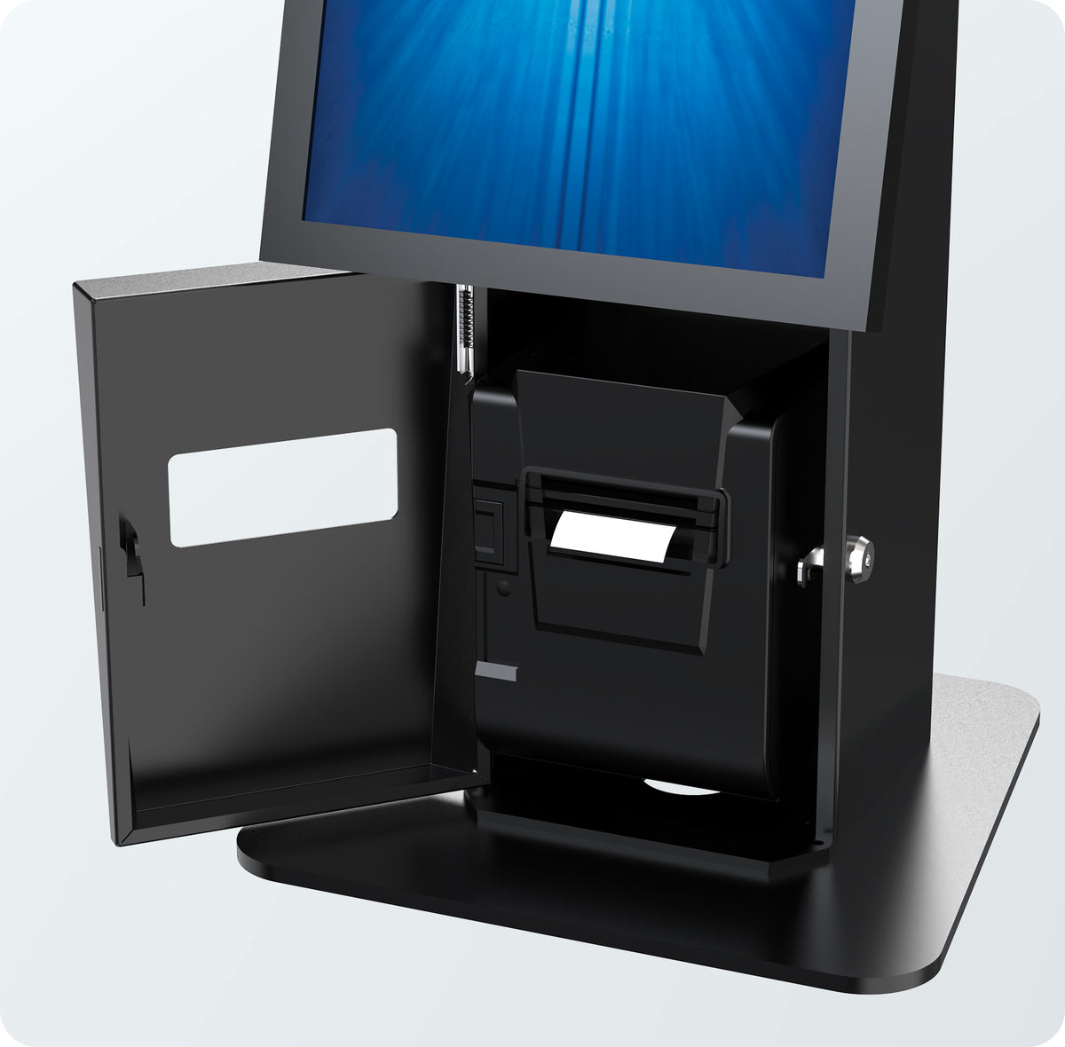 Pro Self-Service Desk Stand with Printer Bay and Device Storage