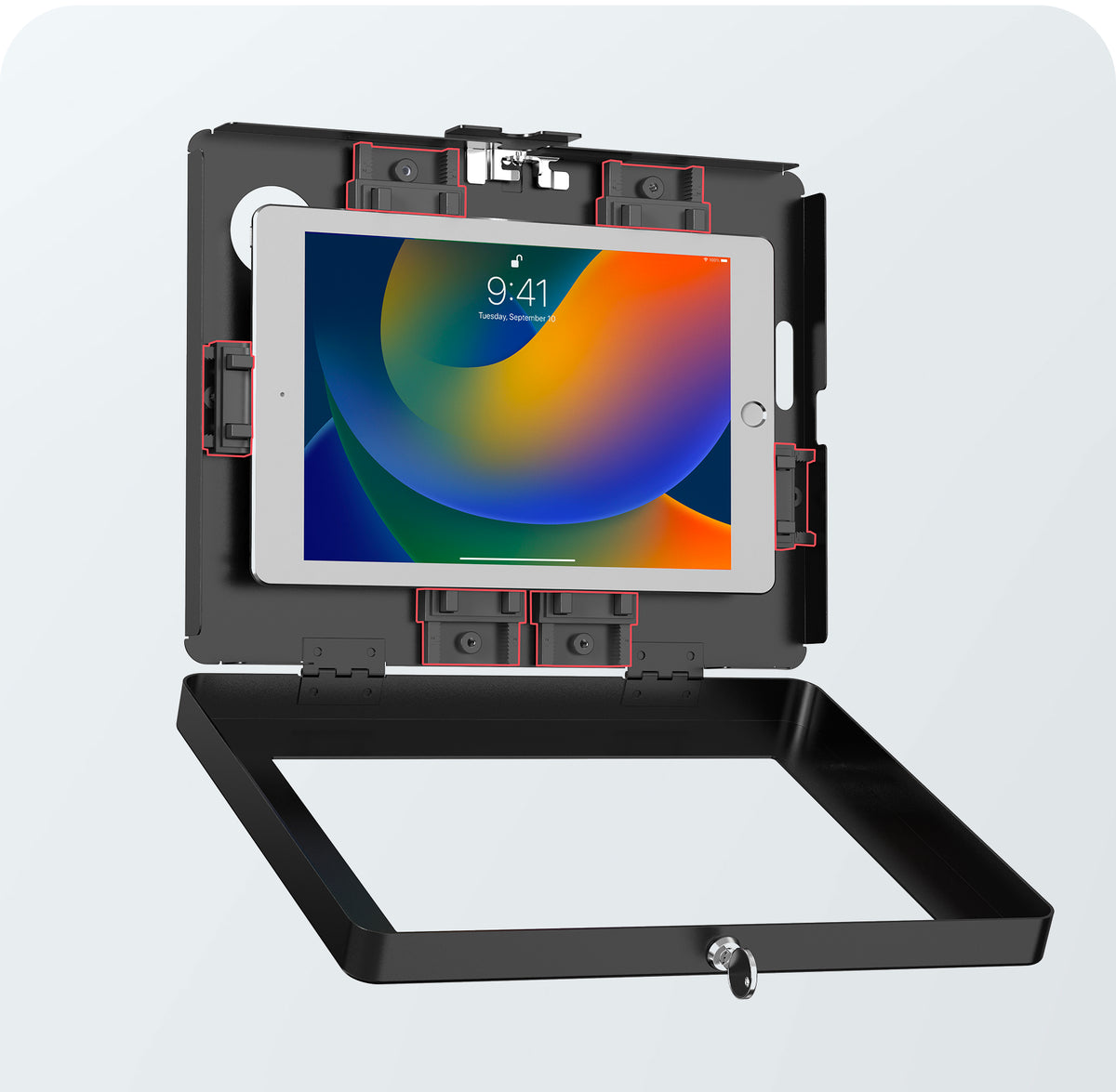 VESA-Compatible Rotary Ball-Head Adjusting Mount w/ Security Enclosure