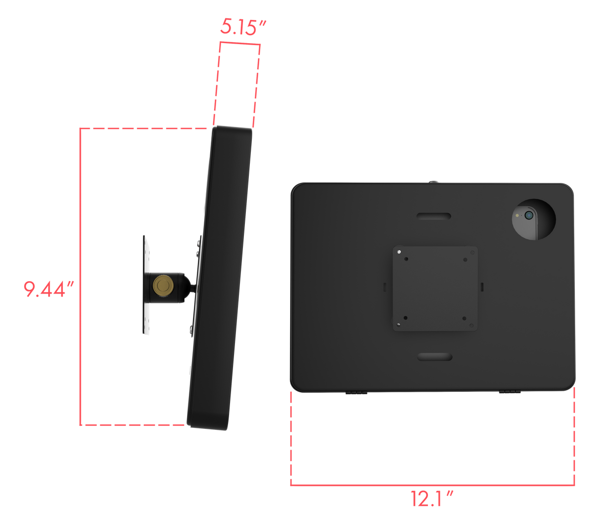 VESA-Compatible Rotary Ball-Head Adjusting Mount w/ Security Enclosure