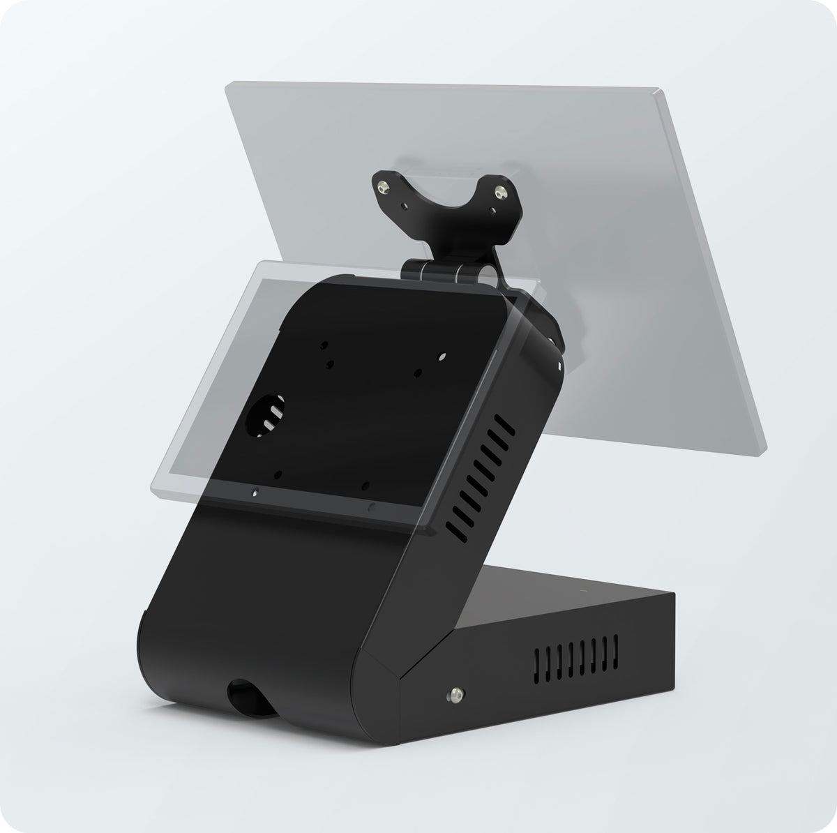Dual Display POS Desktop Wedge Stand for Mini PC