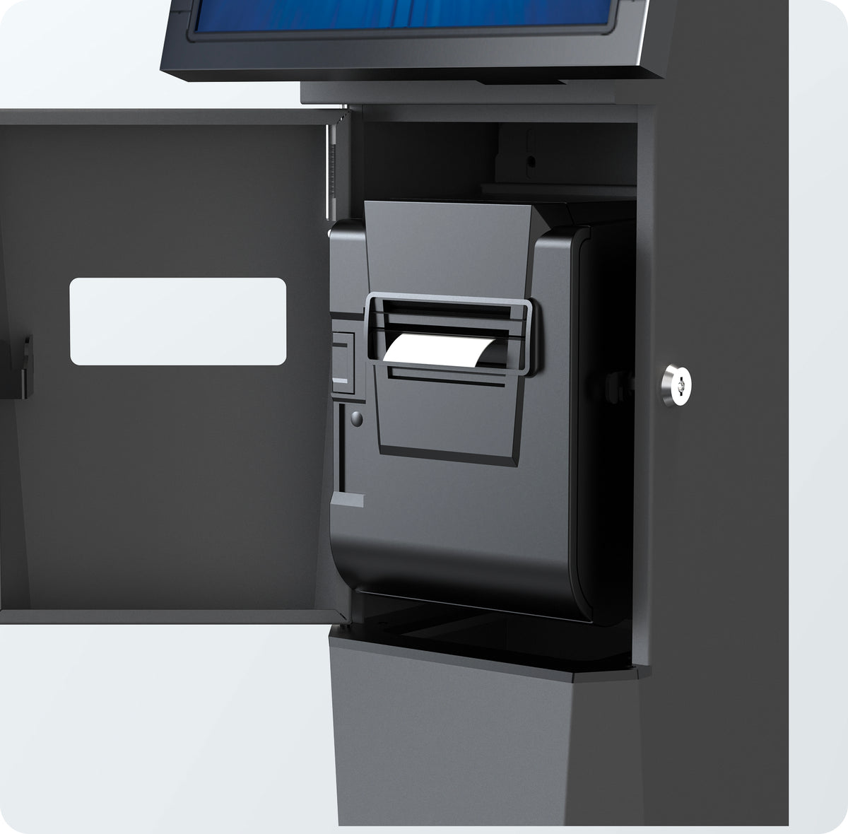 Pro Self-Service Kiosk Floor Stand with Printer Bay and Device Storage