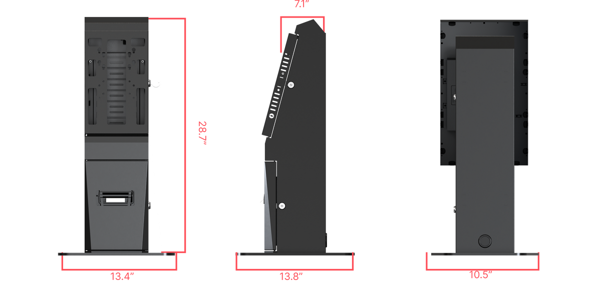 Pro Self-Service Desk Stand with Printer Bay and Device Storage