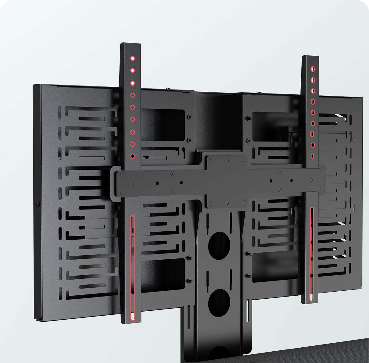 Desktop Display Mount with Speaker, Camera, and Equipment Attachment Points