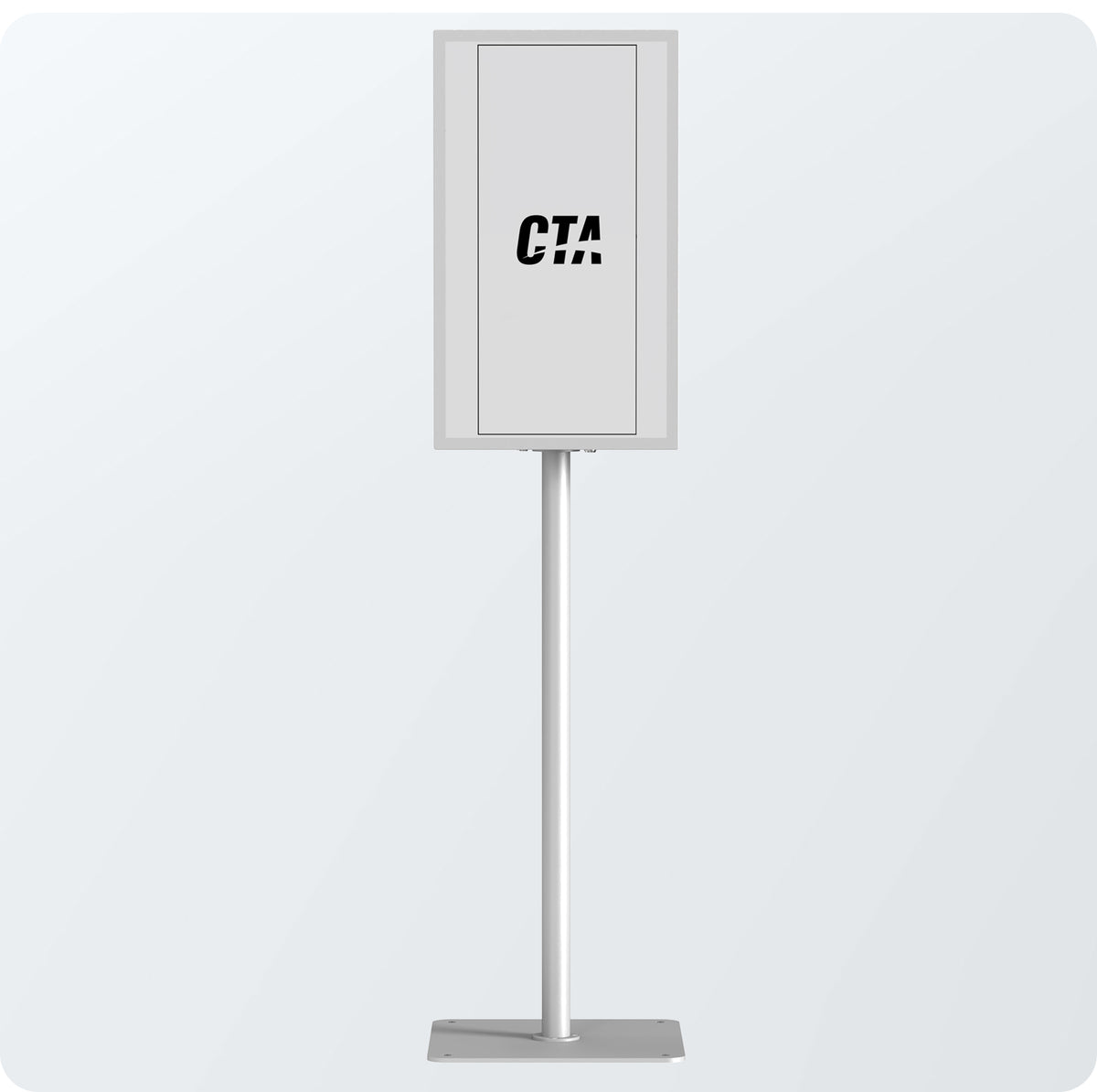 Dual-Sided Floor Stand for E-Paper Displays with Internal Compartment for External Batteries