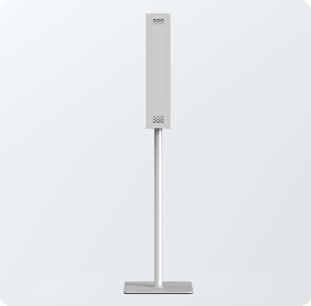 Dual-Sided Floor Stand for E-Paper Displays with Internal Compartment for External Batteries