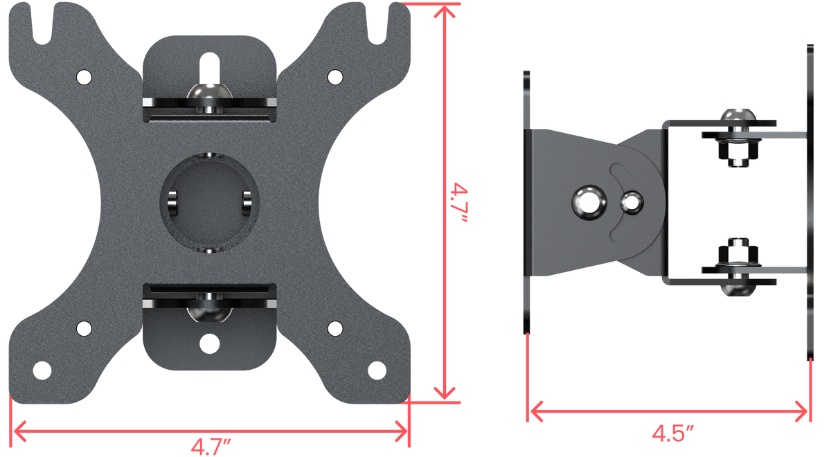 Articulating VESA Plate for Poles, Beams, and Corners
