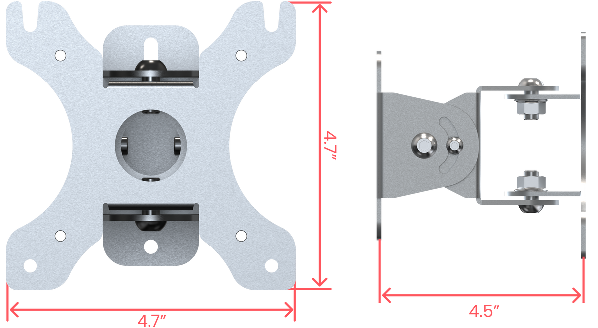 Articulating VESA Plate for Poles, Beams, and Corners