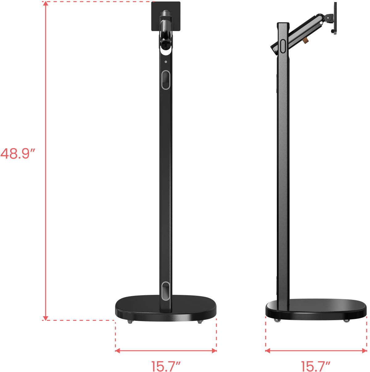 Mobile Rolling Spring Adjustable Floor Stand for Displays up to 22 lbs
