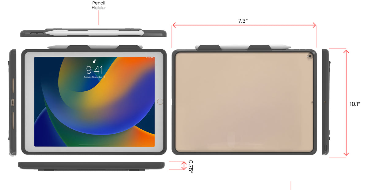 Protective iPad Case – CTA Tablet Carrying Case for iPad 8th & 9th Gen 10.2"