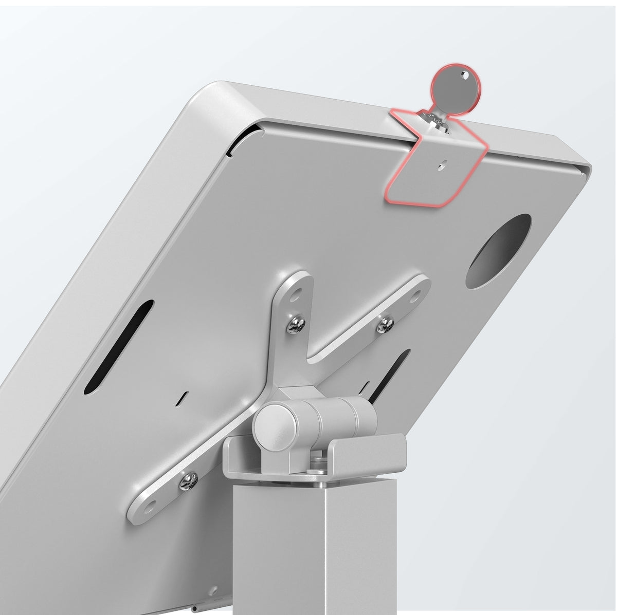 Sleek Rotating Desk Mount with Security Enclosure
