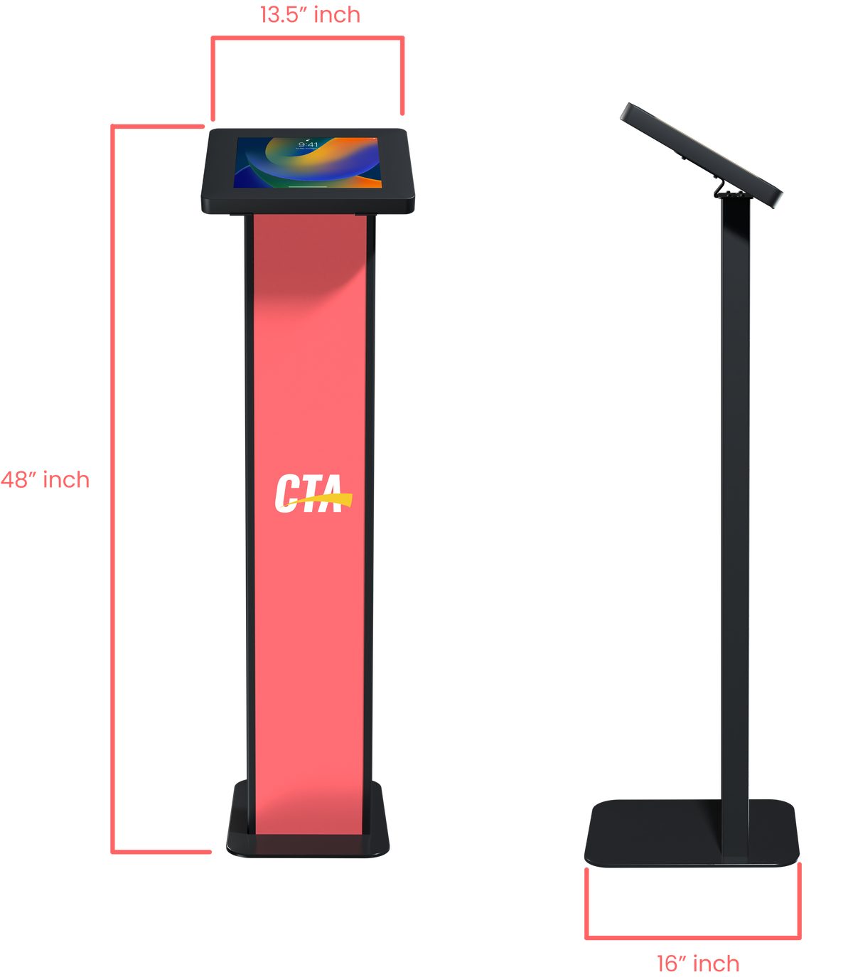 Customizable Premium Locking Floor Stand Kiosk w/ Graphic Card Slot for Branding
