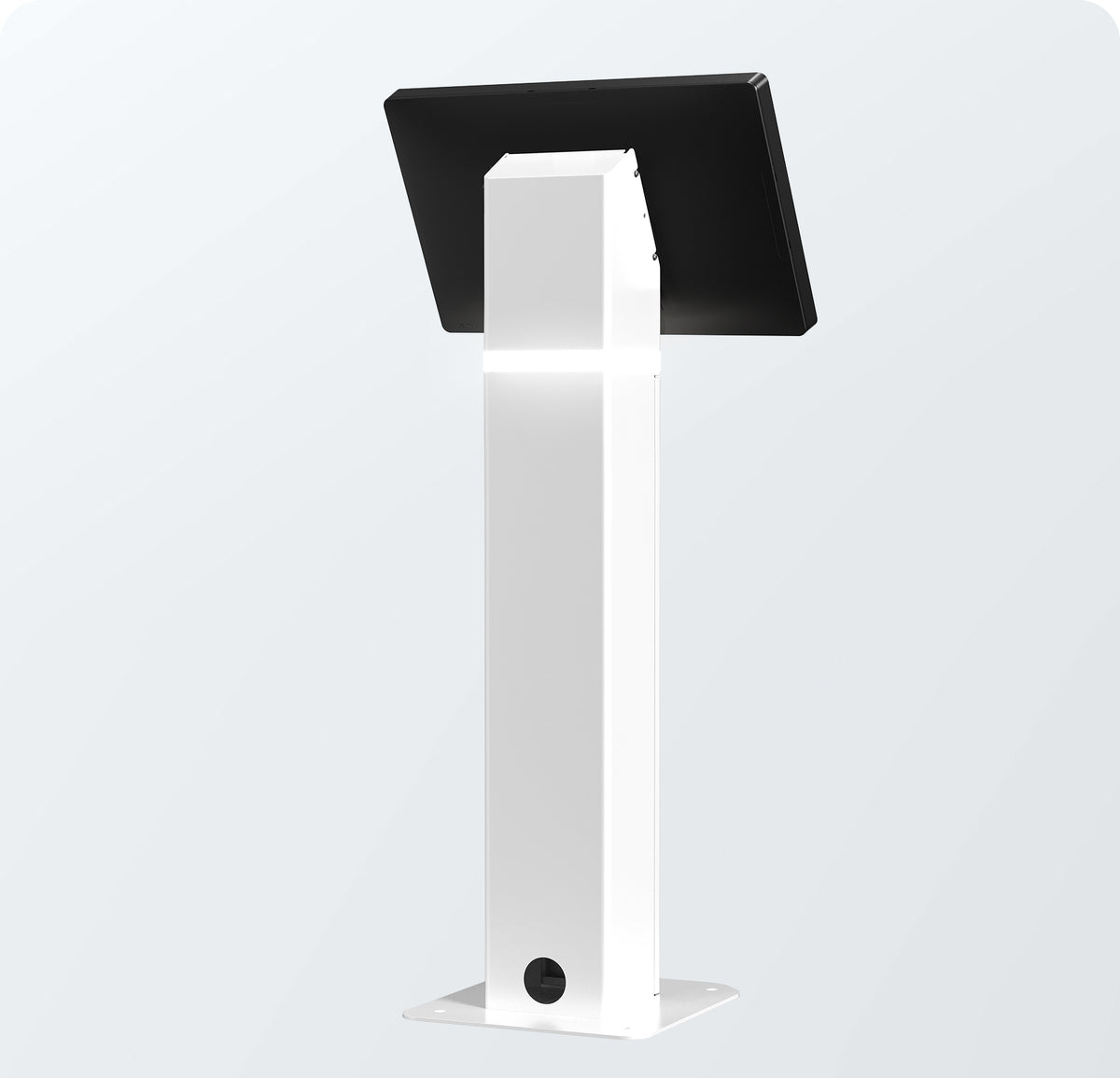 35" Interactive Kiosk Floor Stand with LED Light and Printer Compartment