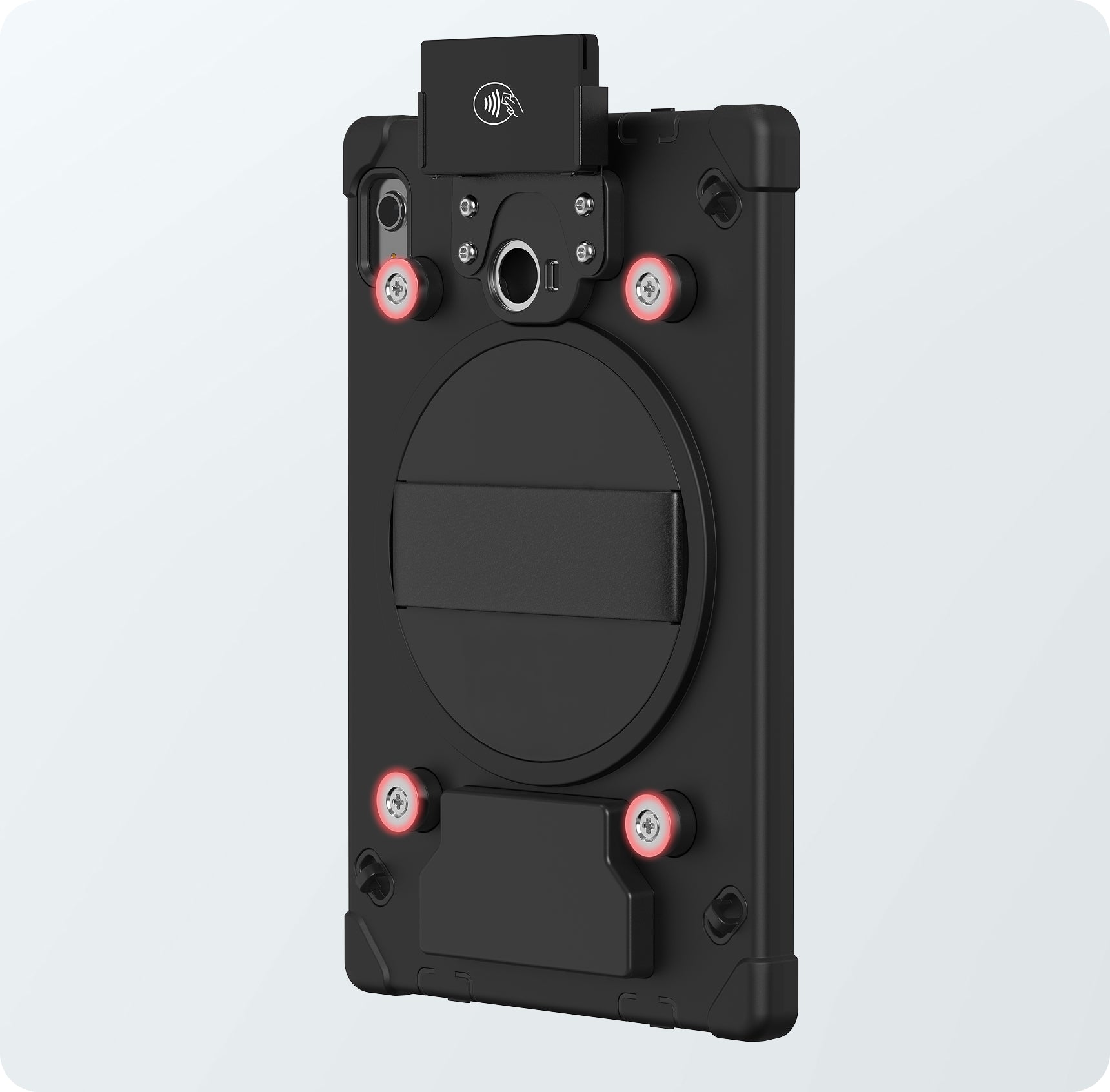 Embedded Magnets Allows for Quick Mounting to Charging Plate