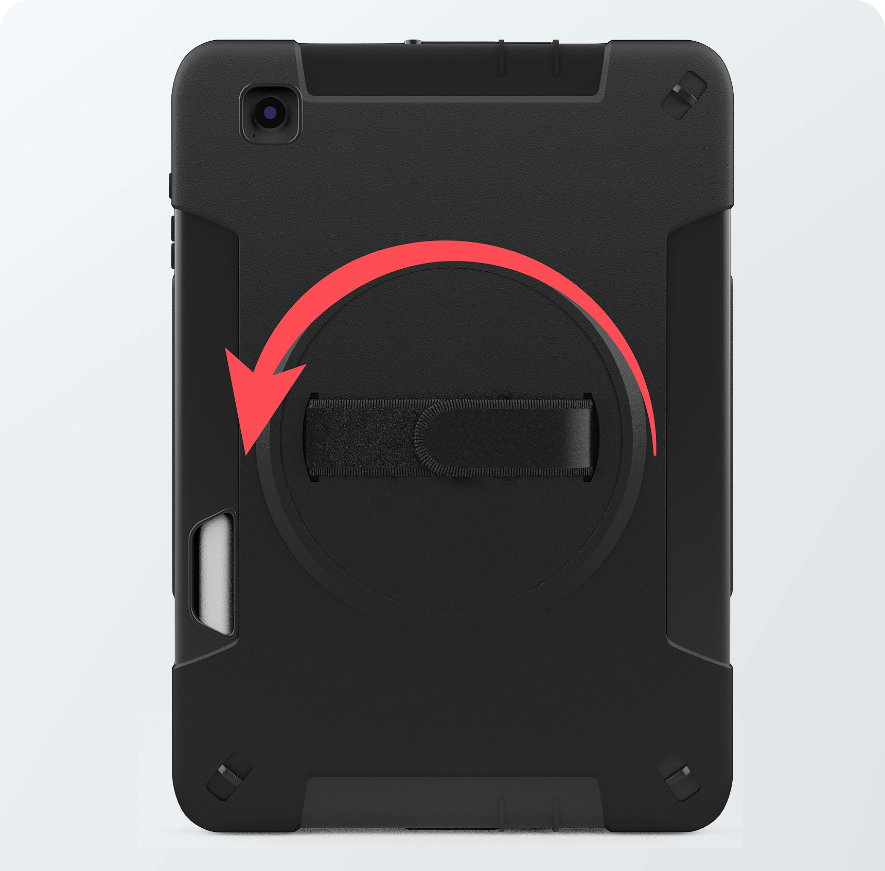 Built-In Rotating Flexible Hand Strap