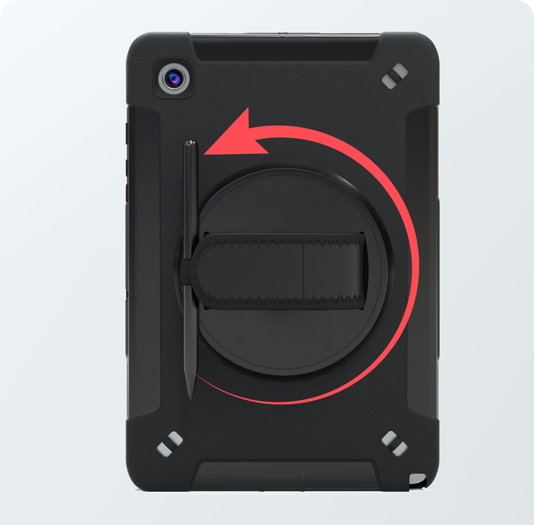 Built-In Rotating Flexible Hand Strap