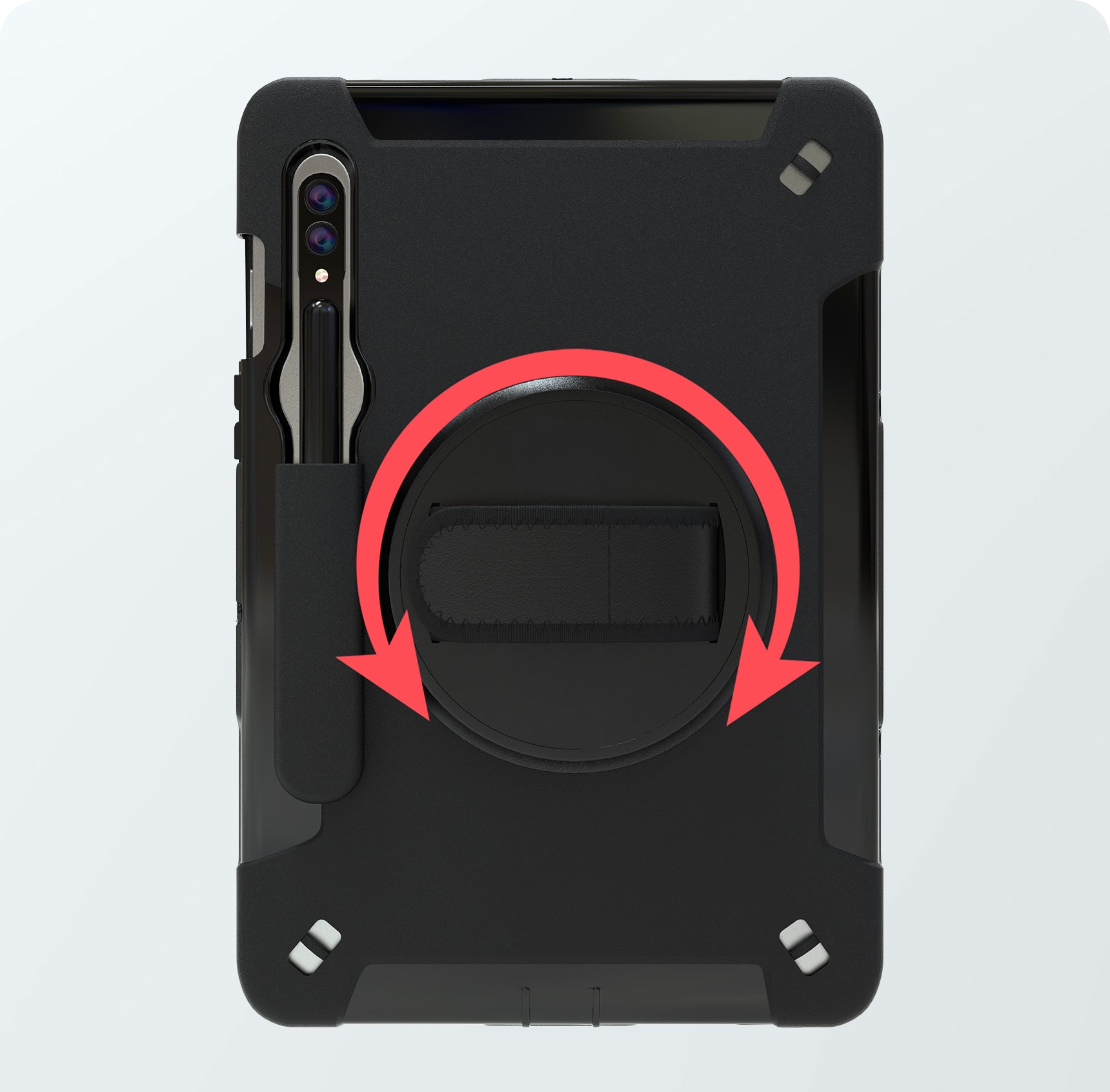 Built-In Rotating Flexible Hand Strap