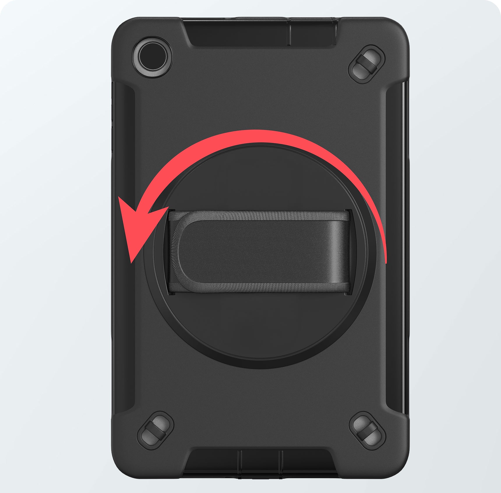 Built-In Rotating Flexible Hand Strap