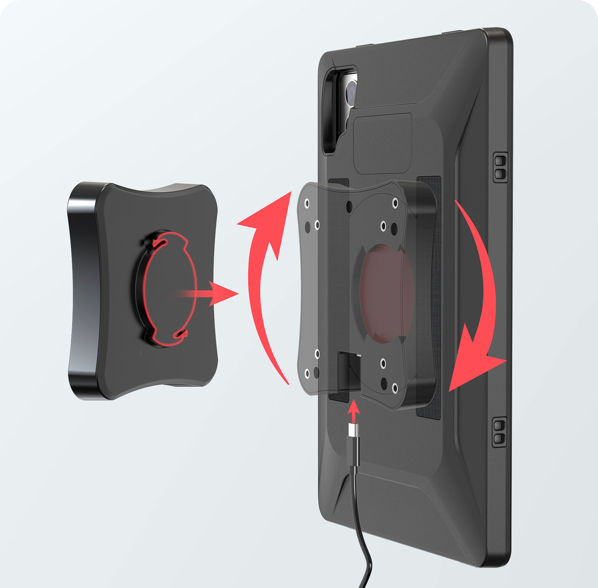 VersaGuard Twist Lock iPad Case with Dock & Wireless Inductive Charging for iPad 10.9-inch 10th Gen or iPad 11 (A16)