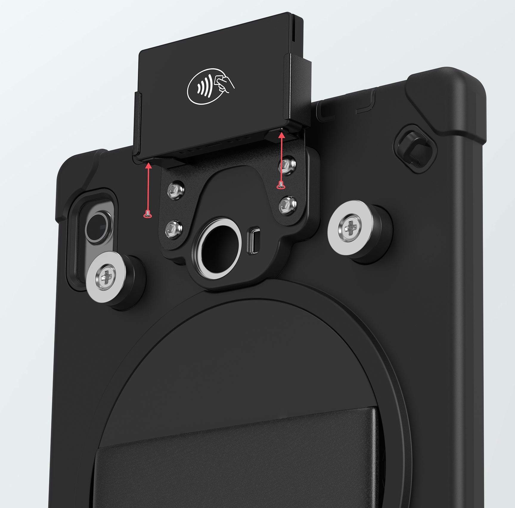Two Micro Screws Hold Card Reader Securely in Place