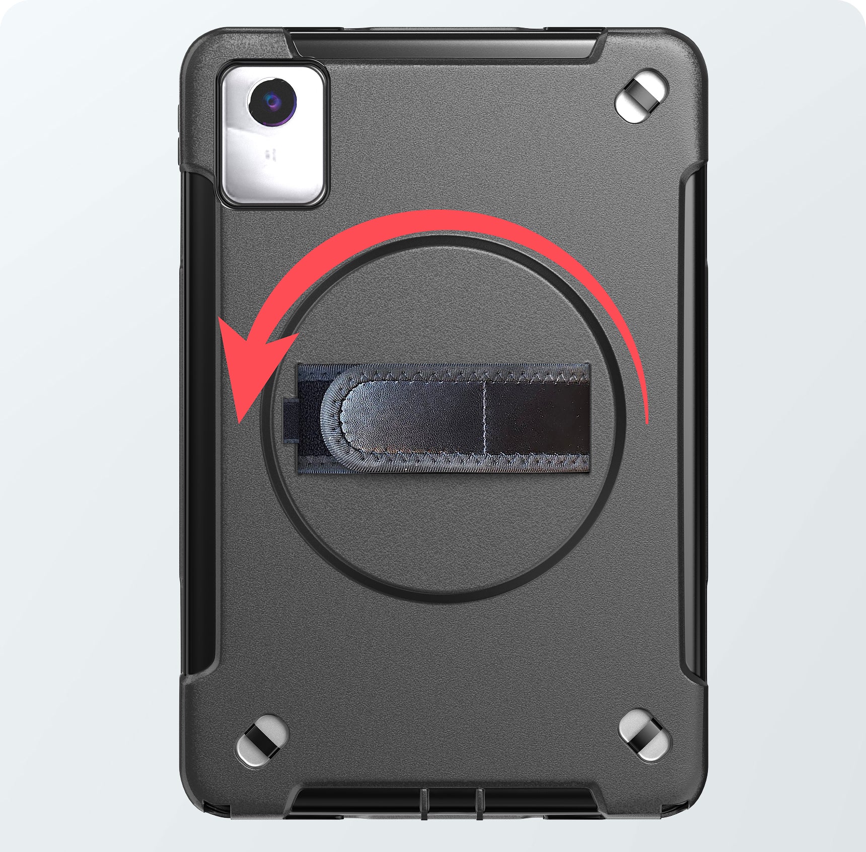 Built-In Rotating Flexible Hand Strap