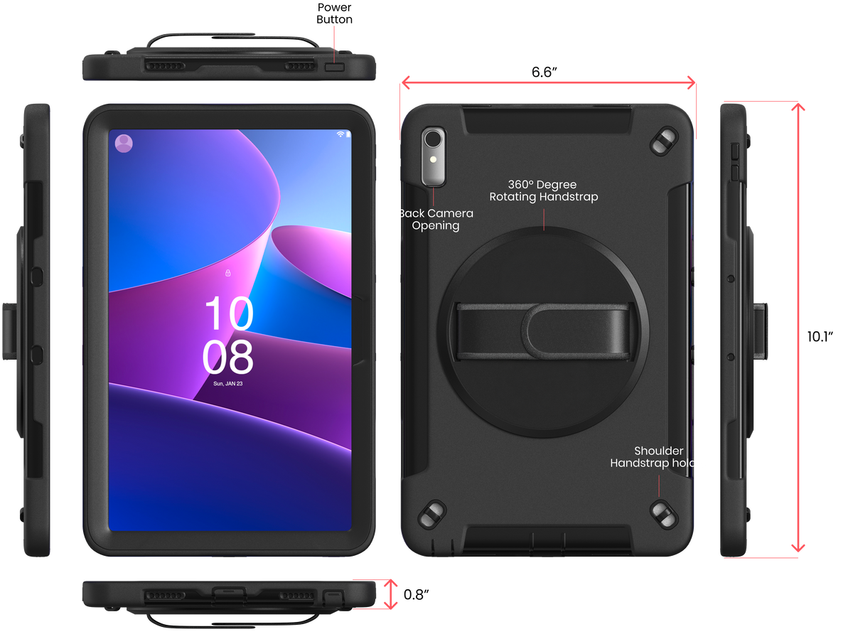 Protective Case with Hand Strap Grip & Pen Slot for Samsung Galaxy Tab A7