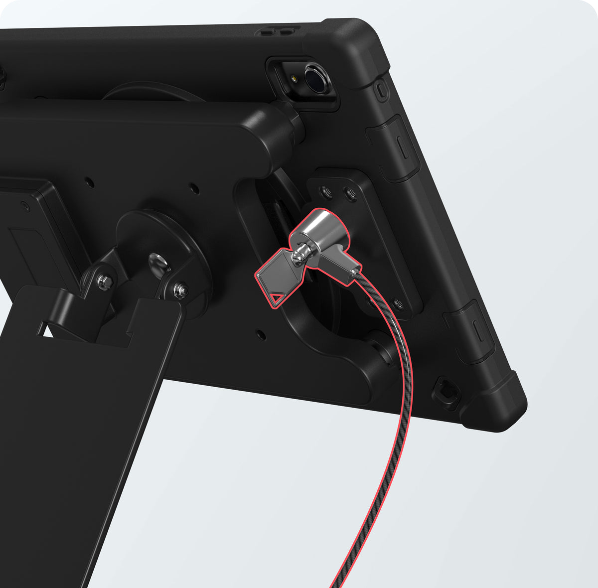 Quick Release Table Kiosk with Inductive Charging Case
