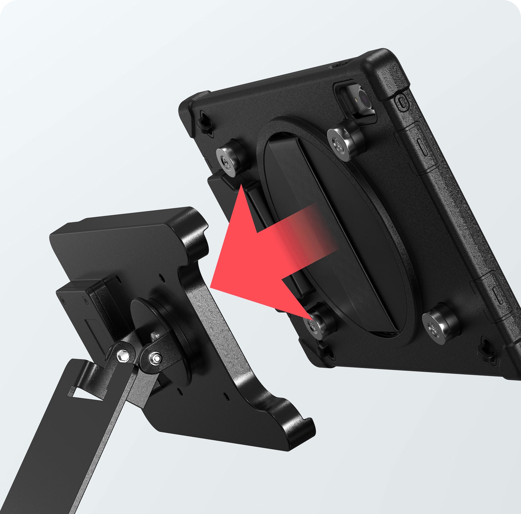 Embedded Magnets Allows for Quick Mounting to Charging Plate