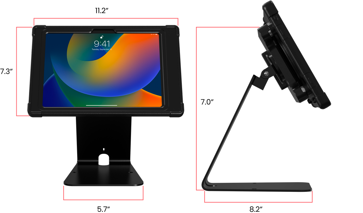 Quick Release Table Kiosk with Inductive Charging Case