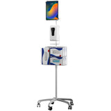 Heavy-Duty Security Gooseneck Floor Stand w/ Sanitizing Station & Automatic Soap Dispenser