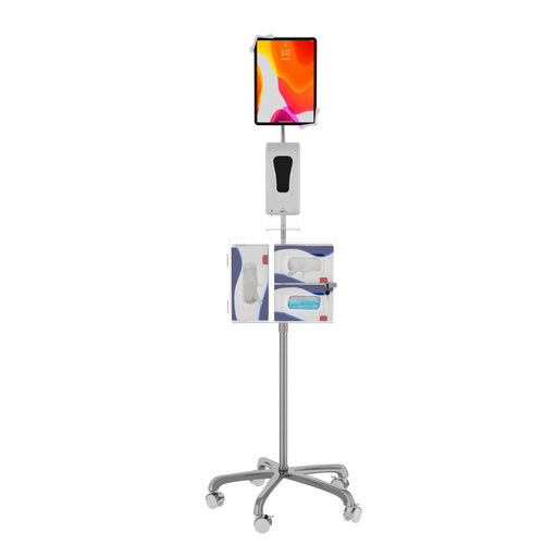 Heavy-Duty Security Gooseneck Floor Stand w/ Sanitizing Station & Automatic Soap Dispenser CTA DIGITAL