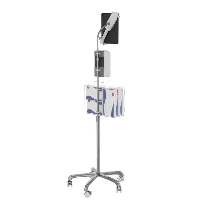Heavy-Duty Security Gooseneck Floor Stand w/ Sanitizing Station & Automatic Soap Dispenser CTA DIGITAL