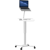 Height-Adjustable Rolling Workstation Cart with Holder