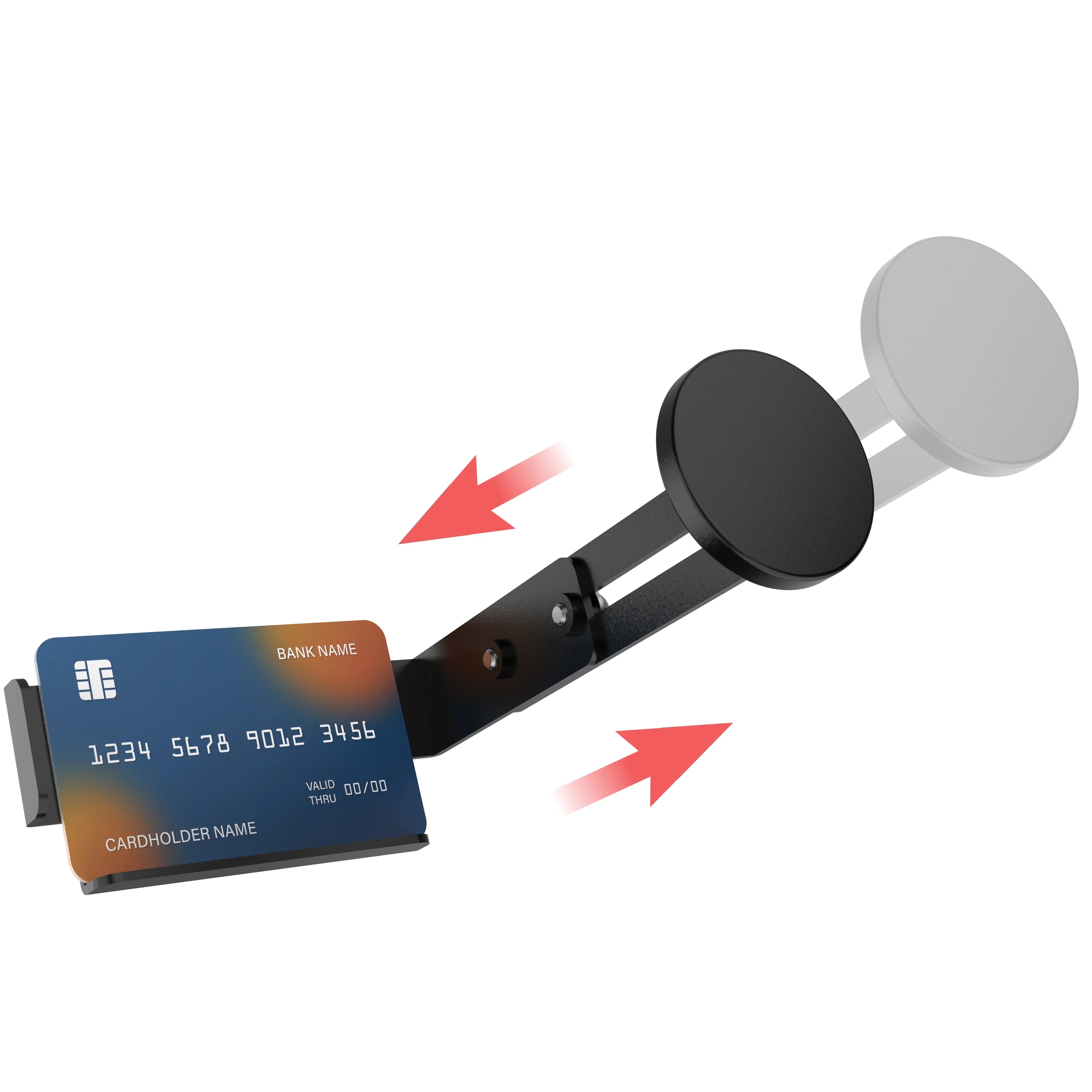 ID and Card Holder with Magnetic Attachment for Card Scanning