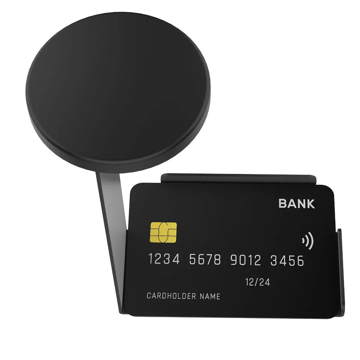 ID and Card Holder with Magnetic Attachment for Card Scanning