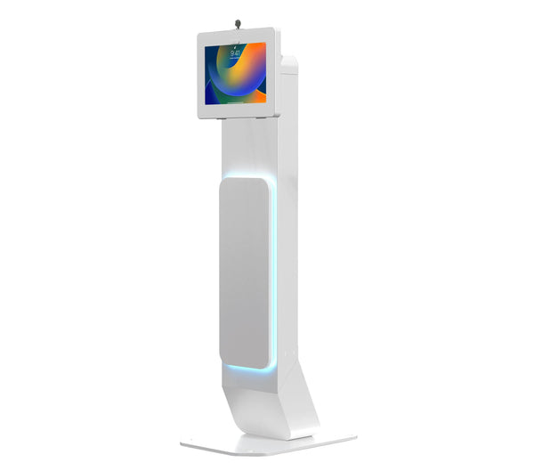 Integrated LED Floor Stand with Premium Locking Enclosure (White) for Medium Tablets CTA DIGITAL