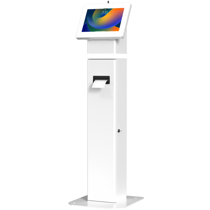 Interactive Kiosk Floor stand with LED Light and Printer Compartment