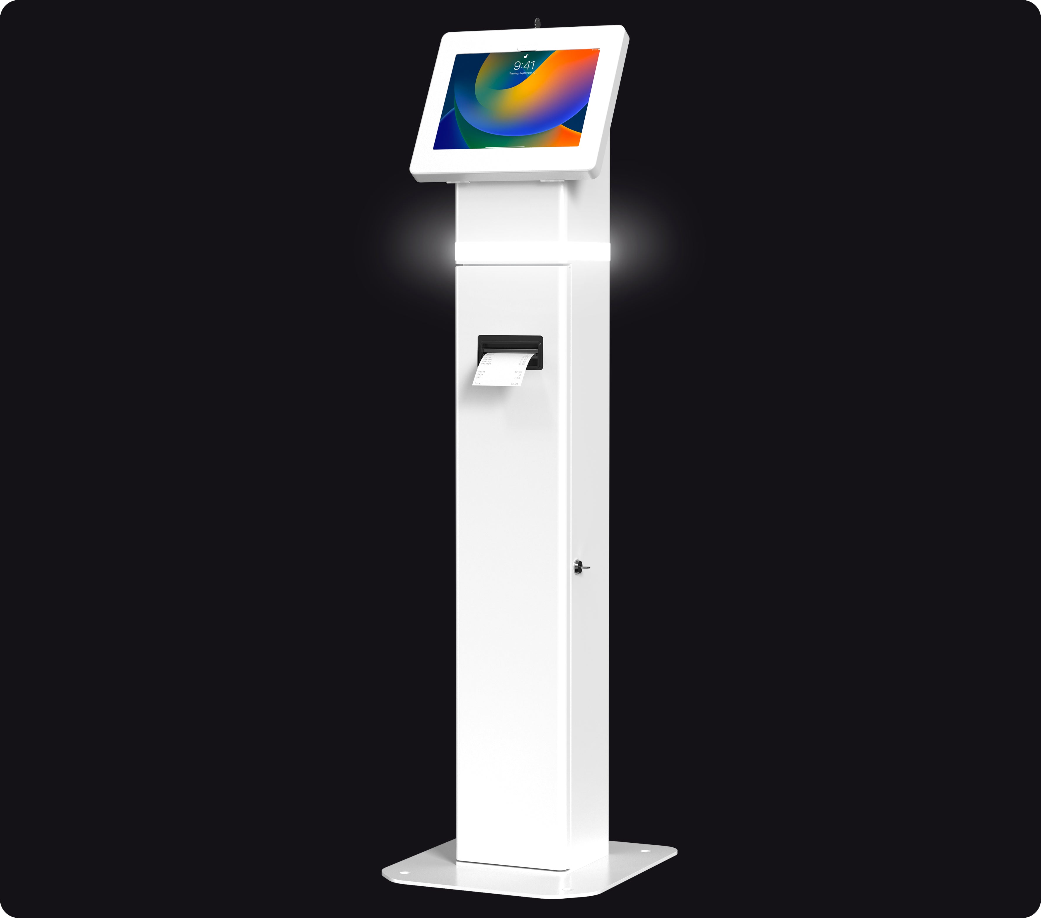 Interactive Kiosk Floor stand with LED Light and Printer Compartment CTA DIGITAL