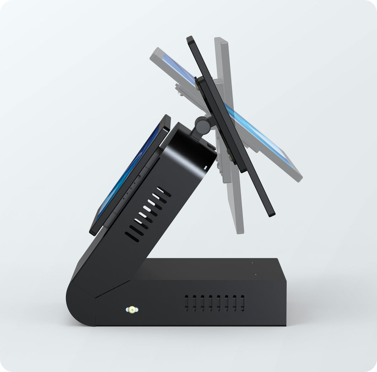 Dual Display POS Desktop Wedge Stand for Mini PC