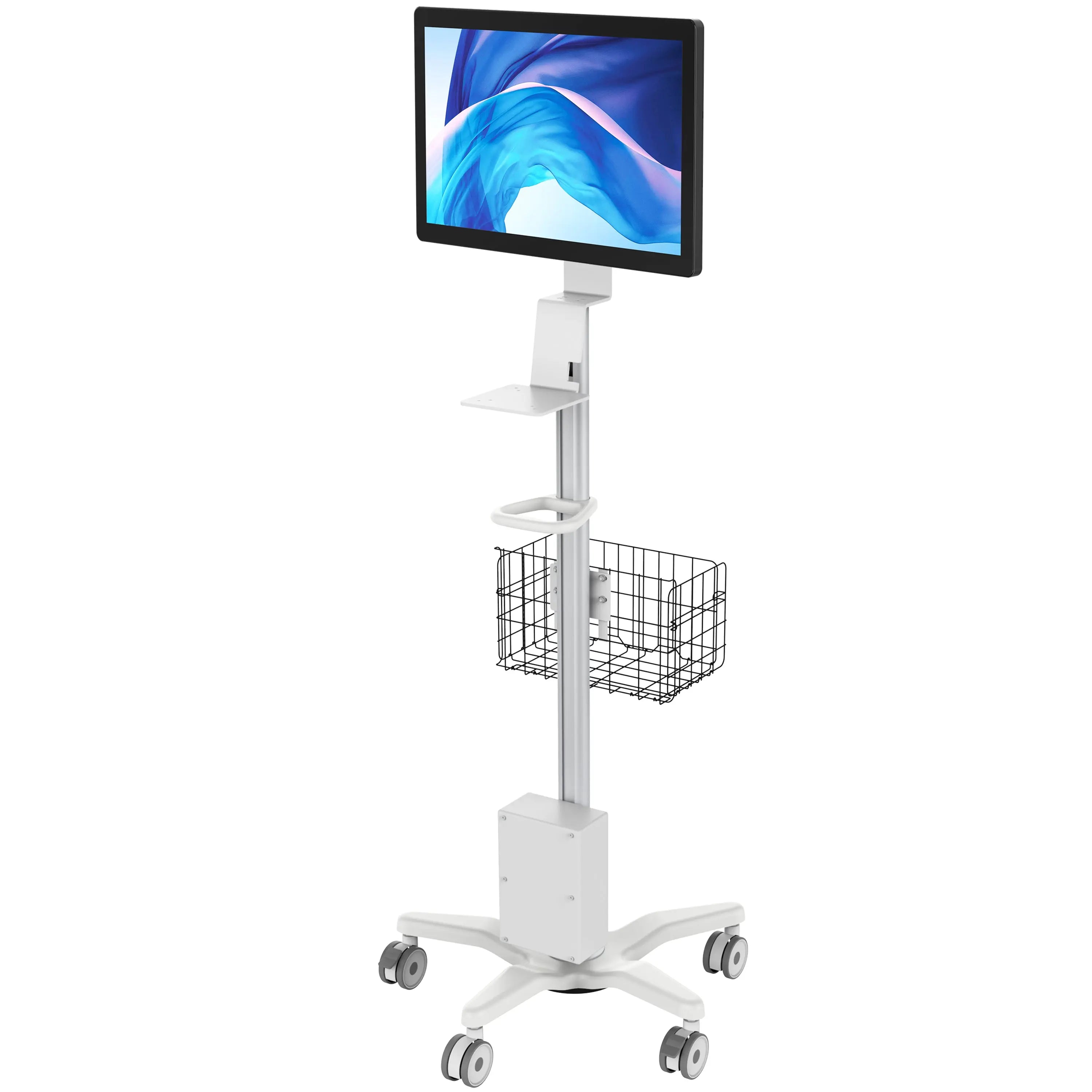 Medical Rolling Cart with Basket, Storage Box, and Handle Add-On Accessories CTA DIGITAL