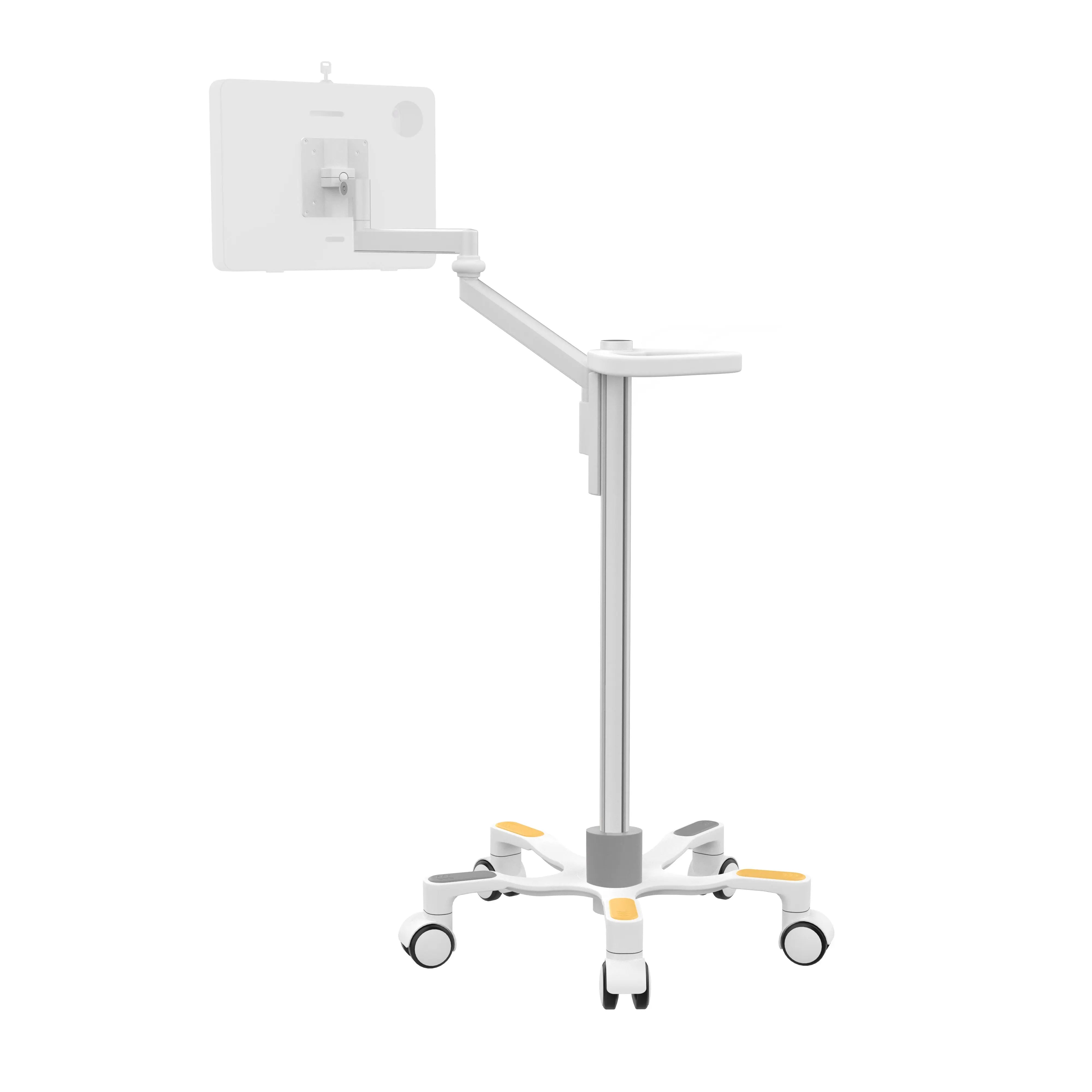 Medical VESA Compatible Articulating Arm Rolling Floor Stand