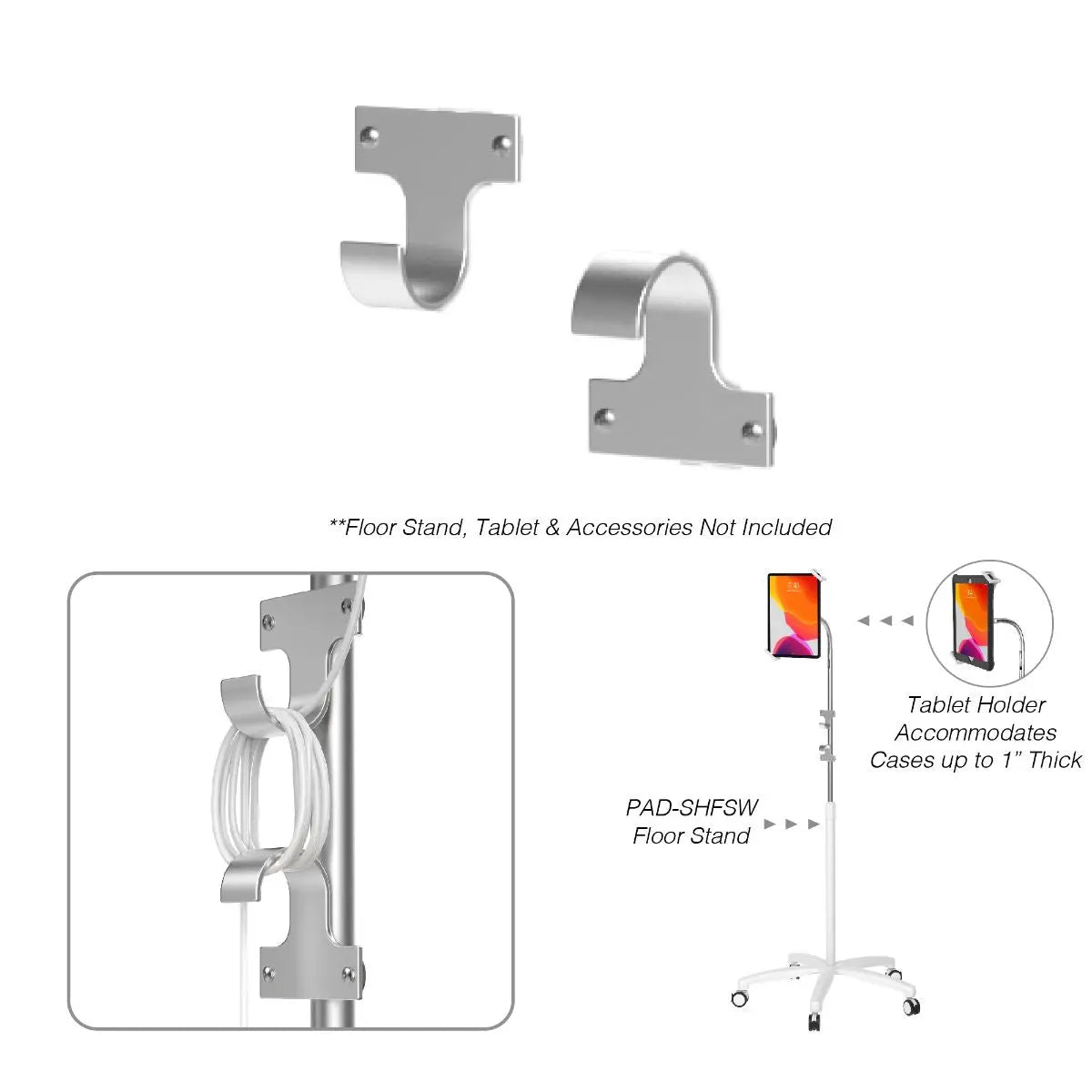 Metal Utility Hook Add-On for CTA Digital Floor Stands